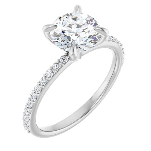 Cypress Solitaire Ring with 4mm Salt & Pepper Diamond 14K Gold