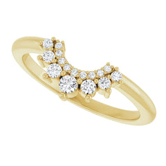 14K Gold  1/6 CTW Lab-Grown Diamond Contour Band
