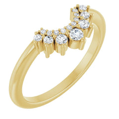 14K Gold  1/6 CTW Lab-Grown Diamond Contour Band