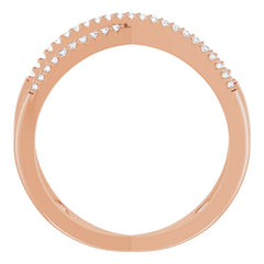 14K Gold 1/6 CTW Natural Diamond Criss-Cross Ring