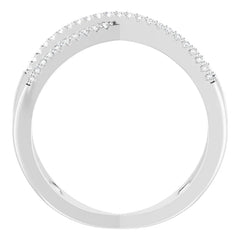 14K Gold 1/6 CTW Natural Diamond Criss-Cross Ring