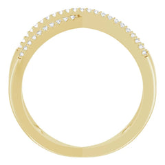 14K Gold 1/6 CTW Natural Diamond Criss-Cross Ring