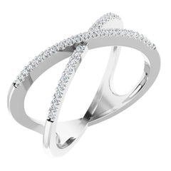 14K Gold 1/6 CTW Natural Diamond Criss-Cross Ring