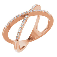 14K Gold 1/6 CTW Natural Diamond Criss-Cross Ring