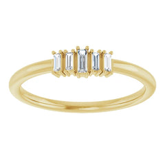 14K Yellow 1/8 CTW Diamond Deco Style Stackable Ring