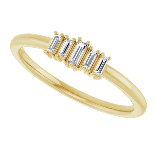 14K Yellow 1/8 CTW Diamond Deco Style Stackable Ring