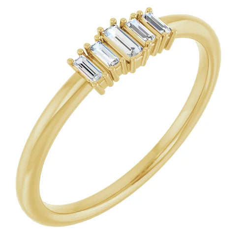 14K Yellow 1/8 CTW Diamond Deco Style Stackable Ring