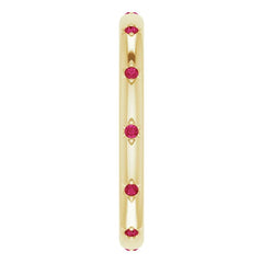 14K Gold Star Setting Ruby Eternity Band