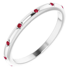 14K Gold Star Setting Ruby Eternity Band