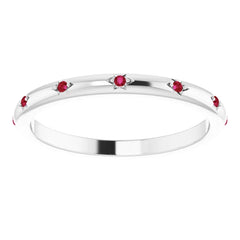 14K Gold Star Setting Ruby Eternity Band