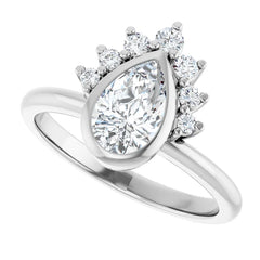 14k Rose Gold Pear Shape Lab-Grown Diamond Engagement Ring -Custom