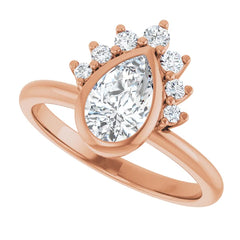 14k Rose Gold Pear Shape Lab-Grown Diamond Engagement Ring -Custom