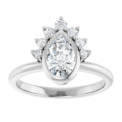 14k Rose Gold Pear Shape Lab-Grown Diamond Engagement Ring -Custom