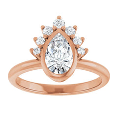14k Rose Gold Pear Shape Lab-Grown Diamond Engagement Ring -Custom