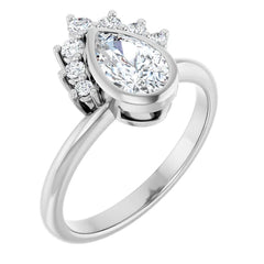 14k Rose Gold Pear Shape Lab-Grown Diamond Engagement Ring -Custom