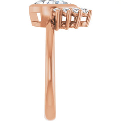 14k Rose Gold Pear Shape Lab-Grown Diamond Engagement Ring -Custom