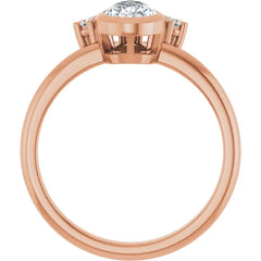 14k Rose Gold Pear Shape Lab-Grown Diamond Engagement Ring -Custom