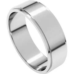 Sterling Silver Standard Weight Stepped Edge Wedding Band