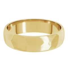 14k Gold 5MM Half Round Light Classic Wedding Band Textured with Satin Finish