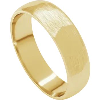 14k Gold 5MM Half Round Light Classic Wedding Band Textured with Satin Finish