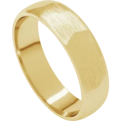 14k Gold 5MM Half Round Light Classic Wedding Band Textured with Satin Finish