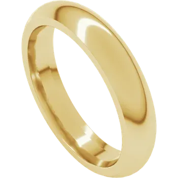 4 MM Half Round Comfort Fit 18k Gold Wedding Ring