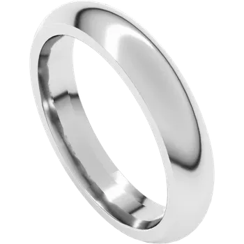 4 MM Half Round Comfort Fit Sterling Silver Wedding Ring