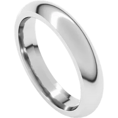 4 MM Half Round Comfort Fit Sterling Silver Wedding Ring