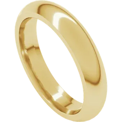 4 MM Half Round Comfort Fit Sterling Silver Wedding Ring