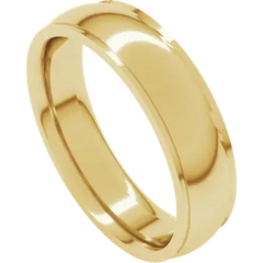 18k Gold Stepped Edge Comfort Fit Standard Weight Half Round Wedding Band