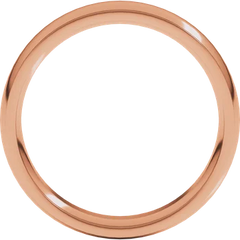 18k Gold Stepped Edge Comfort Fit Standard Weight Half Round Wedding Band