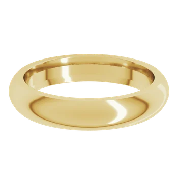 4 MM Half Round Comfort Fit 18k Gold Wedding Ring