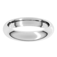 4 MM Half Round Comfort Fit Sterling Silver Wedding Ring