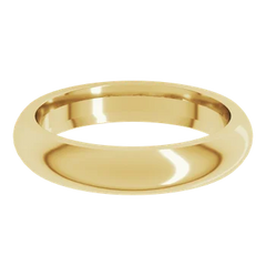 4 MM Half Round Comfort Fit 18k Gold Wedding Ring