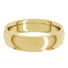 18k Gold Stepped Edge Comfort Fit Standard Weight Half Round Wedding Band