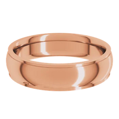 18k Gold Stepped Edge Comfort Fit Standard Weight Half Round Wedding Band