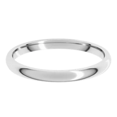 14k Gold 2mm Comfort Fit Lightweight Half Round Wedding Band