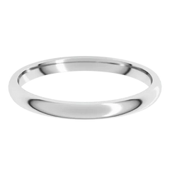 2 MM Half Round Light Comfort Fit Platinum Wedding Band