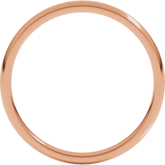 14k Gold 2mm Comfort Fit Lightweight Half Round Wedding Band