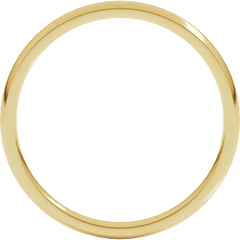 14k Gold 2mm Comfort Fit Lightweight Half Round Wedding Band