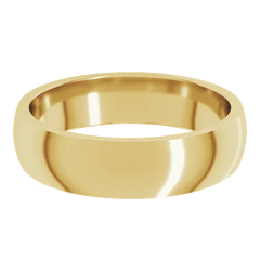 5 MM Half Round Light Comfort Fit 14k Gold Classic Wedding Band