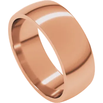 14K Gold Comfort Fit Lightweight Half Round Band