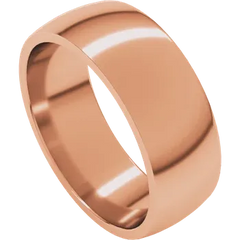 14K Gold Comfort Fit Lightweight Half Round Band