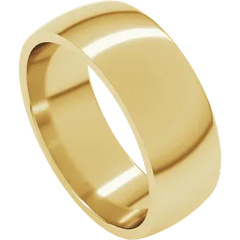 14K Gold Comfort Fit Lightweight Half Round Band