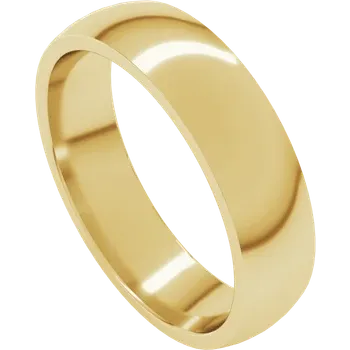 5 MM Half Round Light Comfort Fit 14k Gold Classic Wedding Band