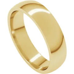 5 MM Half Round Light Comfort Fit 14k Gold Classic Wedding Band