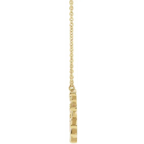 14K Gold Diamond Fan Necklace
