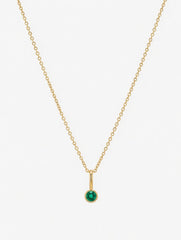 14K Gold Lab-Grown Emerald Pendant