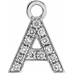 14K Gold Petite Pavé® .04 CTW Natural Diamond Initial Dangle