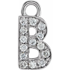 14K Gold Petite Pavé® .04 CTW Natural Diamond Initial Dangle